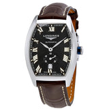 Longines Evidenza Black Flinque Dial Automatic Men's Leather Watch #L2.642.4.51.4 - Watches of America