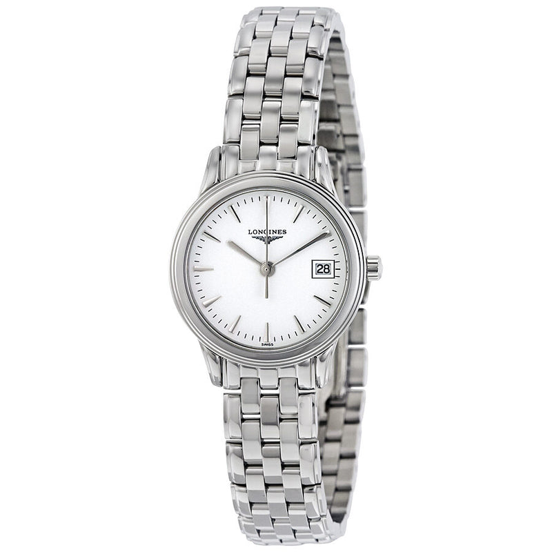 Longines Flagship White Dial Stainless Steel Ladies Watch L42164126#L4.216.4.12.6 - Watches of America