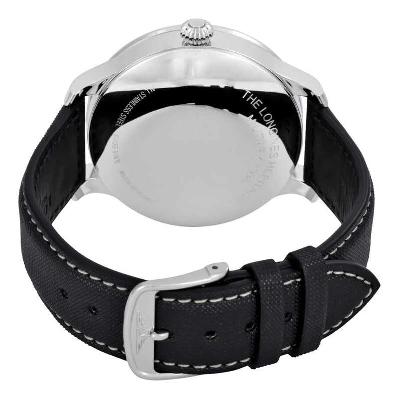 Longines Heritage Military 1938 Black Dial Black Leather Band Stainless Steel Case Automatic Men's Watch #L27894530 - Watches of America #3