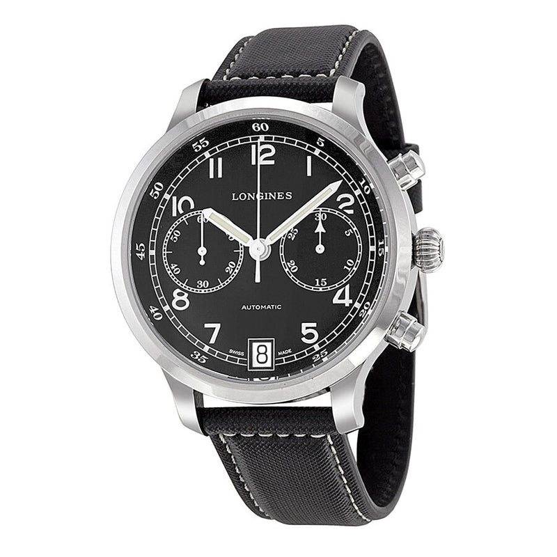 Longines Heritage Military 1938 Chronograph Black Dial Men's Watch L27904530#L2.790.4.53.0 - Watches of America
