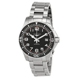 Longines Hydro Conquest Black Dial Stainless Steel Men's Watch #L36944536 - Watches of America