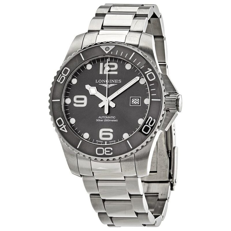 Longines Hydroconquest Automatic Grey Ceramic Bezel Men's 43 mm Watch L37824766#L3.782.4.76.6 - Watches of America