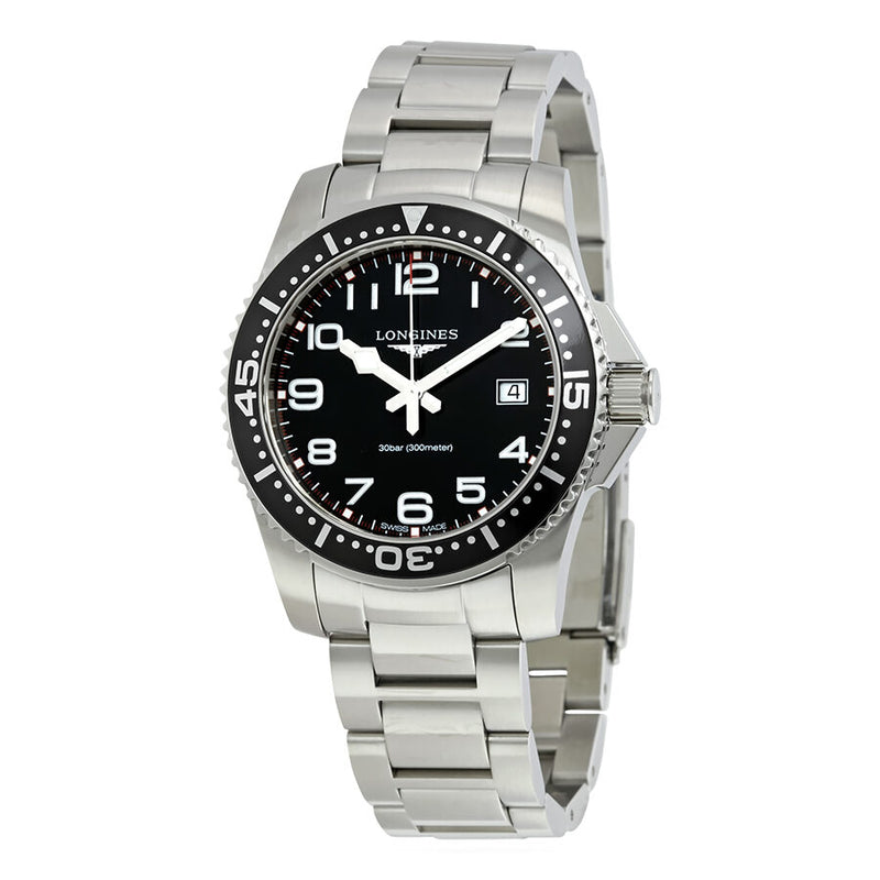 Longines HydroConquest Black Dial Stainless Steel Men's Watch #L36894536 - Watches of America