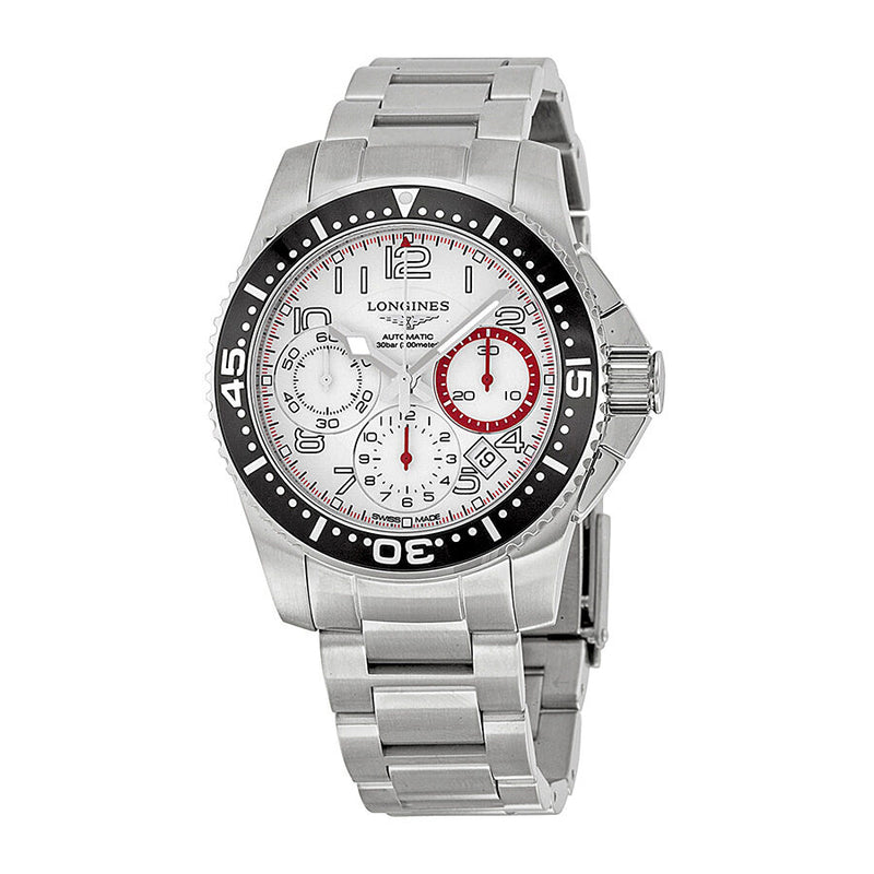 Longines HydroConquest Chronograph White Dial Stainless Steel Men's Watch L36964136#L3.696.4.13.6 - Watches of America