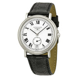 Longines La Grand Classic Presence White Dial Black Leather Watch L48044112#L4.804.4.11.2 - Watches of America
