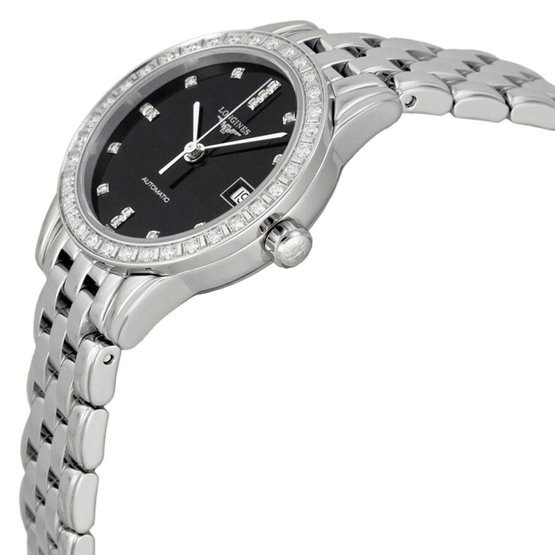 Longines La Grande Classique Automatic Diamond Black Dial Stainless Steel Ladies Watch L42740576#L4.274.0.57.6 - Watches of America #2