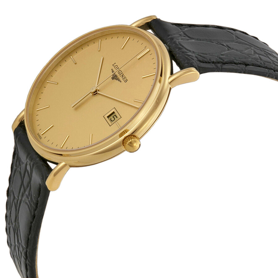 Longines La Grande Classique Champagne Dial 18kt Yellow Gold Black