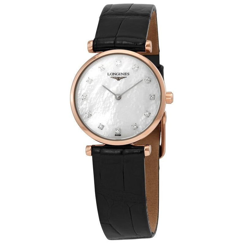Longines La Grande Classique Quartz Diamond White Mother of Pearl Dial Ladies Watch #L4.209.1.97.2 - Watches of America