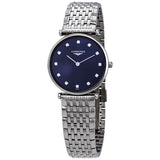 Longines La Grande Classique Sunray Blue Diamond Dial Ladies Watch #L4.512.4.97.6 - Watches of America