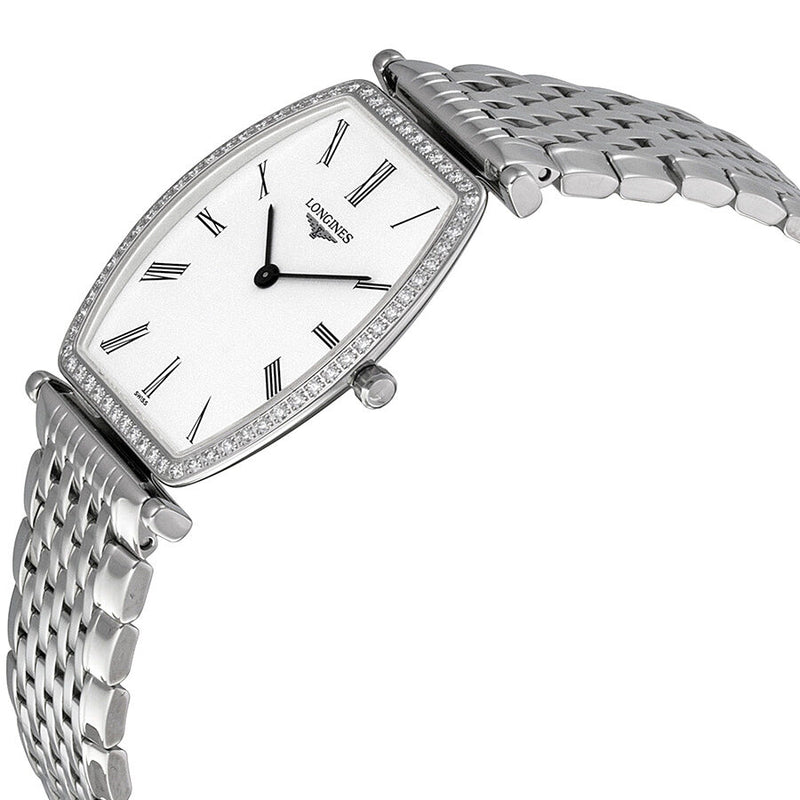 Longines La Grande Classique Tonneau White Dial Steel Ladies Watch