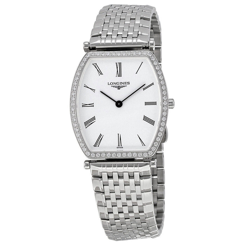 Longines La Grande Classique Tonneau White Dial Steel Ladies Watch