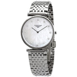 Longines La Grande Classique White Mother of Pearl Diamond Dial Ladies Watch #L4.709.4.88.6 - Watches of America