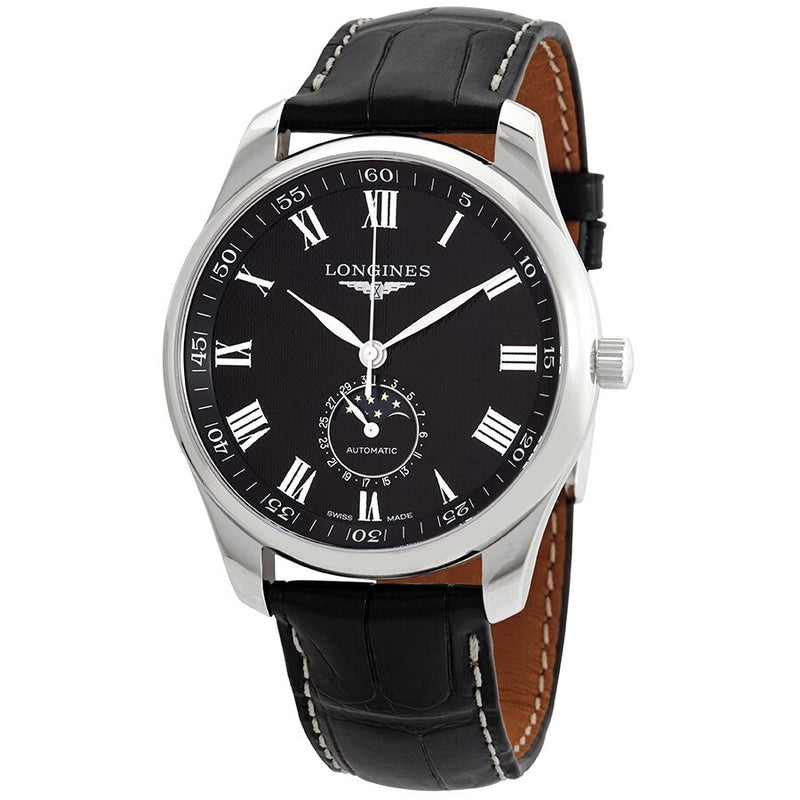 Longines Master Automatic Moonphase Black Dial Men's Watch #L2.919.4.51.7 - Watches of America