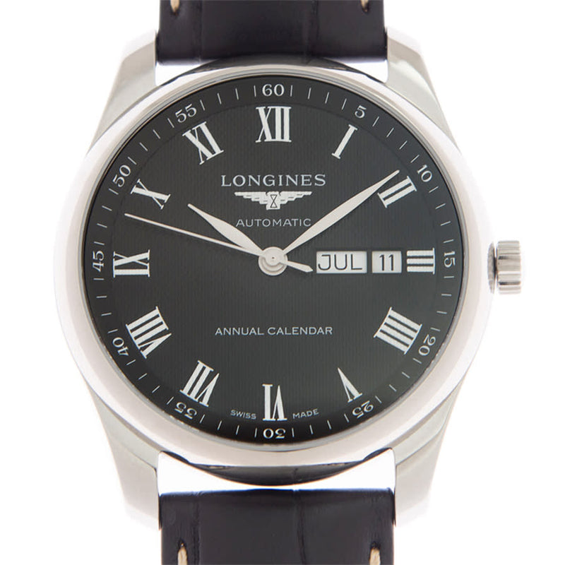 Longines Master Automatic Chronometer Annual Calendar Black Dial Men's Watch #L2.910.4.51.7 - Watches of America