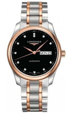 Longines Master Automatic Diamond Black Dial Men's Watch #L2.755.5.59.7 - Watches of America