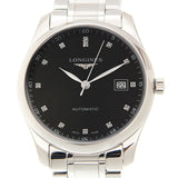 Longines Master Automatic Diamond Black Dial Men's Watch #L2.793.4.57.6 - Watches of America
