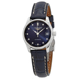 Longines Master Automatic Diamond Blue Dial Ladies Watch #L2.128.4.97.0 - Watches of America