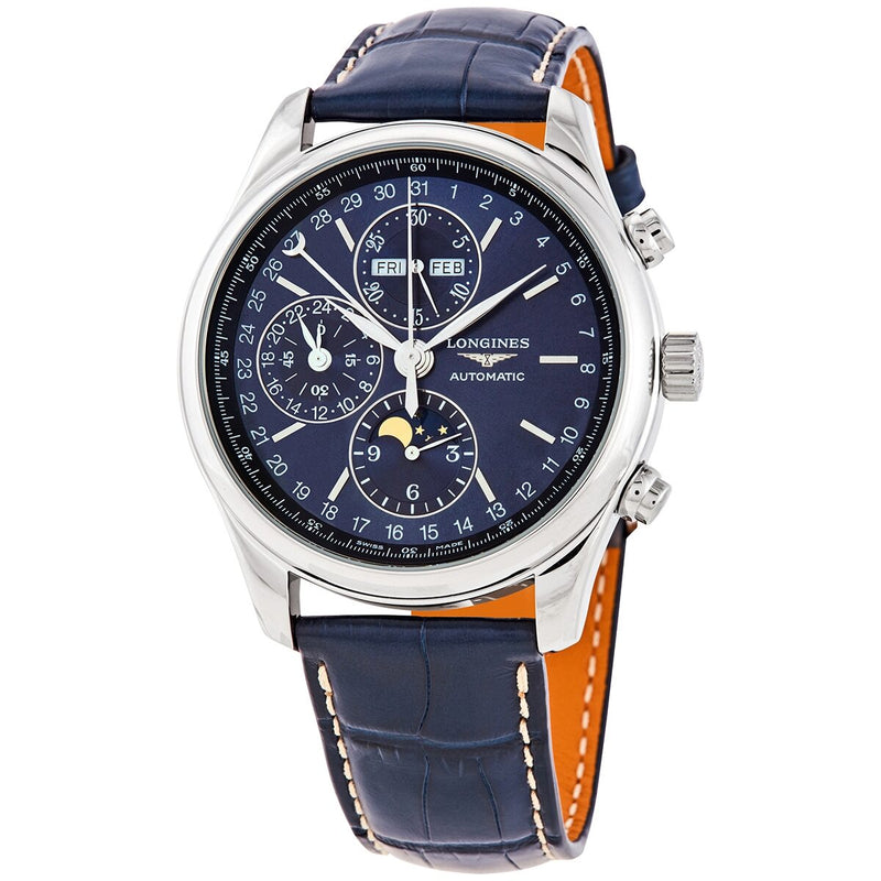 Longines Master Chronograph Automatic Blue Dial Men's Watch #L27734920 - Watches of America