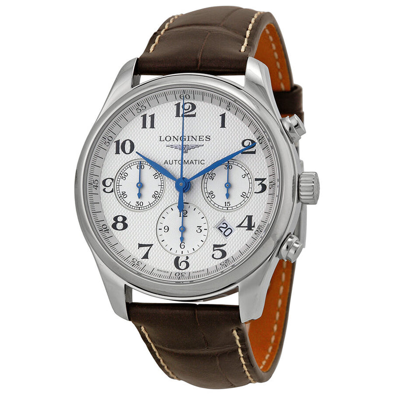 Longines Master Chronograph Automatic Silver Dial Men's Watch #L27594783 - Watches of America