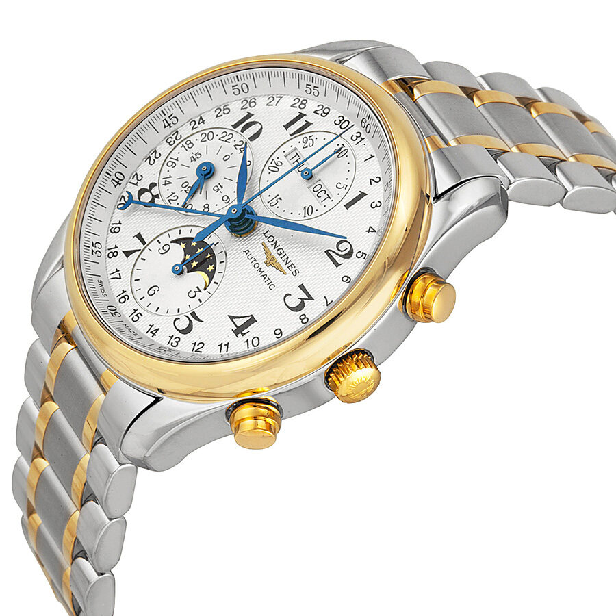 Longines Master Collection Chronograph White Dial Steel and 18k