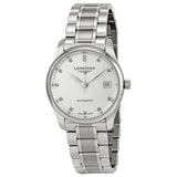 Longines Master Collection Silver Diamond Dial Stainless Steel #L25184776 - Watches of America