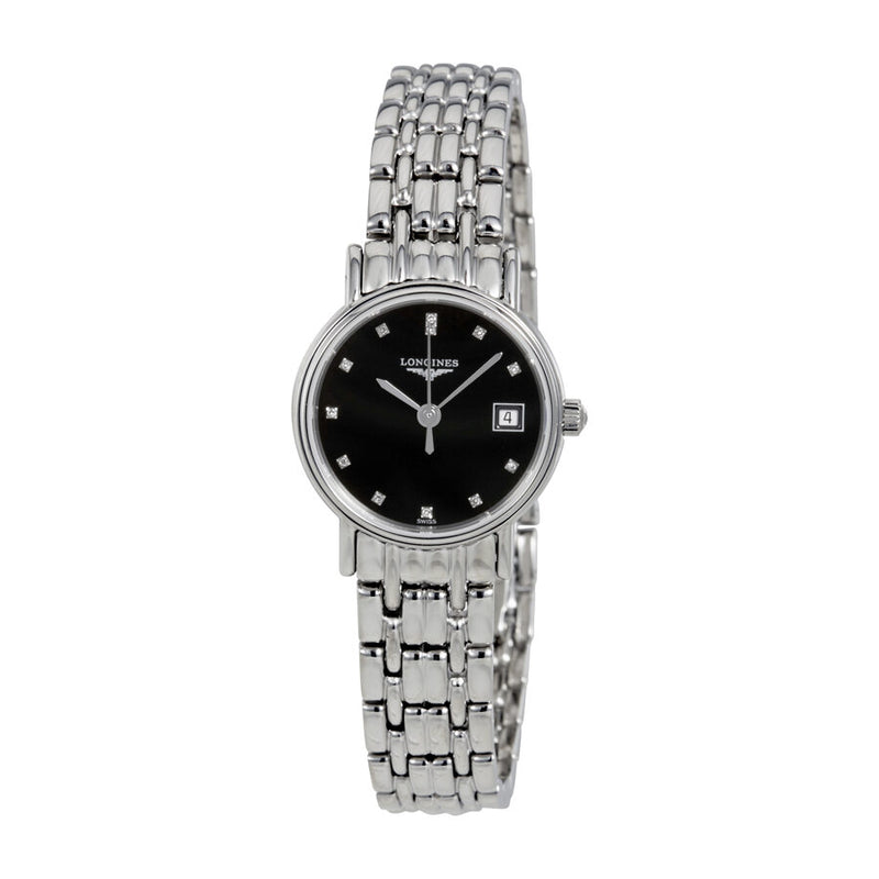 Longines Presence Black Dial Ladies Watch #L42204976 - Watches of America