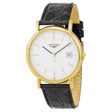 Longines Presence White Dial Black Leather Men's Watch L47902122#L4.790.2.12.2 - Watches of America