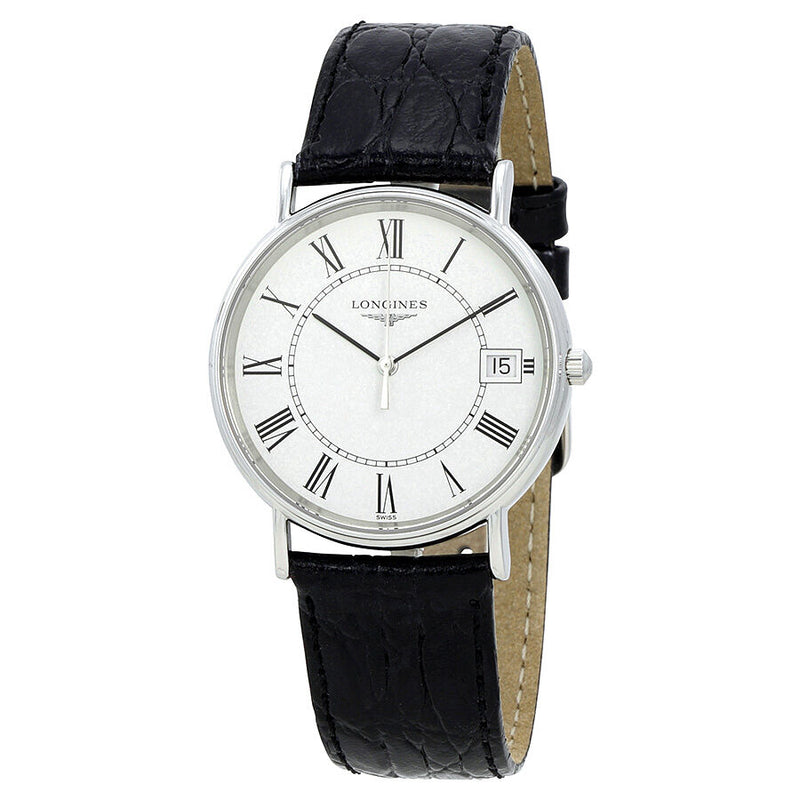 Longines Presence White Dial Black Leather Men's Watch L48194112#L4.819.4.11.2 - Watches of America