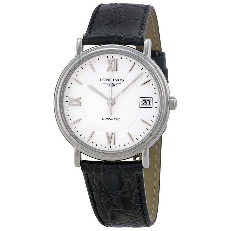 Longines Presence White Dial Black Leather Unisex Watch Men's Watch L4.874.4.52.2#L4.821.4.15.2 - Watches of America