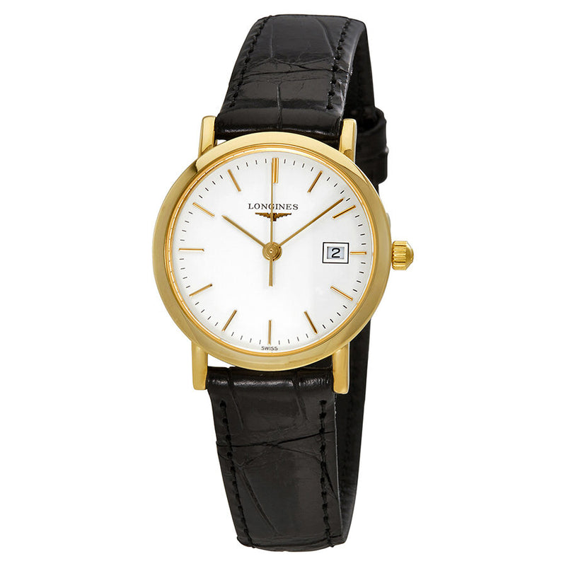 Longines Presence White Dial Ladies Leather Watch #L4.279.6.12.0 - Watches of America