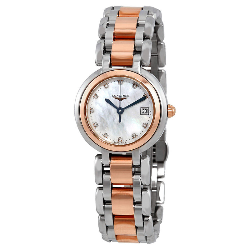Longines Prima Luna Mother Of Pearl Diamond Dial Ladies Watch #L81105876 - Watches of America