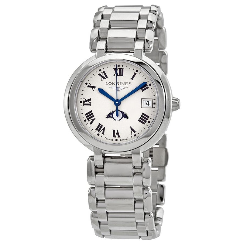 Longines PrimaLuna Quartz Silver Dial Ladies Watch #L8.116.4.71.6 - Watches of America