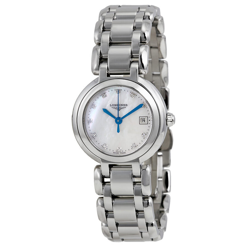 Longines PrimaLuna Diamond White Mother of Pearl Dial Ladies Watch #L8.110.4.87.6 - Watches of America