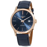 Longines Record Automatic Chronometer 18kt Rose Gold Blue Dial Watch #L2.820.8.92.2 - Watches of America
