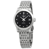 Longines Record Automatic Chronometer Diamond Black Dial Ladies Watch #L2.320.4.57.6 - Watches of America