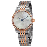 Longines Record Automatic Chronometer Diamond White Mother of Pearl Dial Ladies Watch #L2.321.5.89.7 - Watches of America