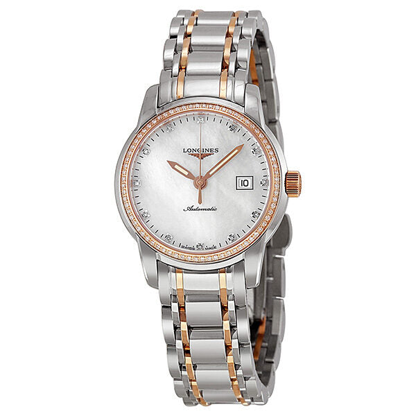 Longines Saint Imier Automatic Diamond Rose Gold and Steel Ladies Watch L25635877#L2.563.5.87.7 - Watches of America