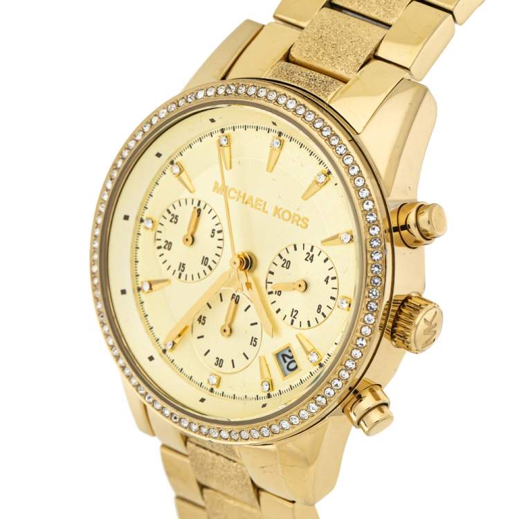 Michael Kors Ritz Chronograph Gold Tone Women's Watch MK6597 - Watches of America #2
