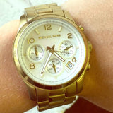 Michael Kors Mother Pearl Chrono Gold Watch MK5305 - Watches of America #3