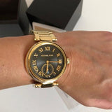 Michael Kors Skylar Black Dial Gold-tone Ladies Watch MK5989