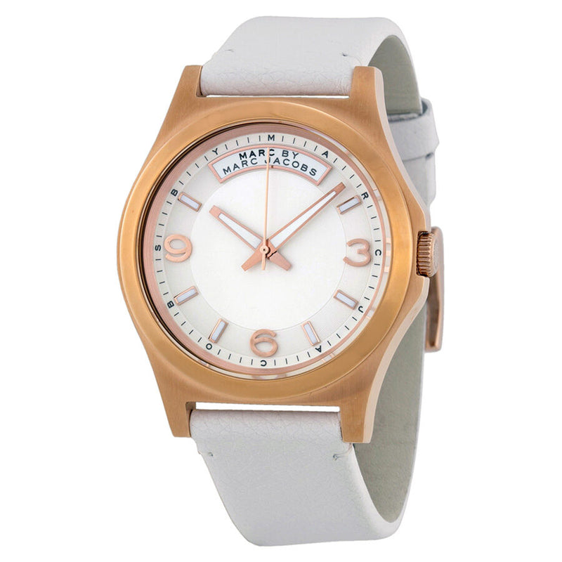 Marc by Marc Jacobs Baby Dave Ivory Dial White Leather Unisex Watch MBM1260 - Watches of America