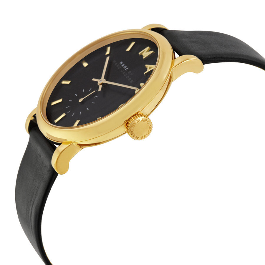 Marc By Marc Jacobs Baker Black Dial Leather Ladies Watch MBM1269 – Watches  of America
