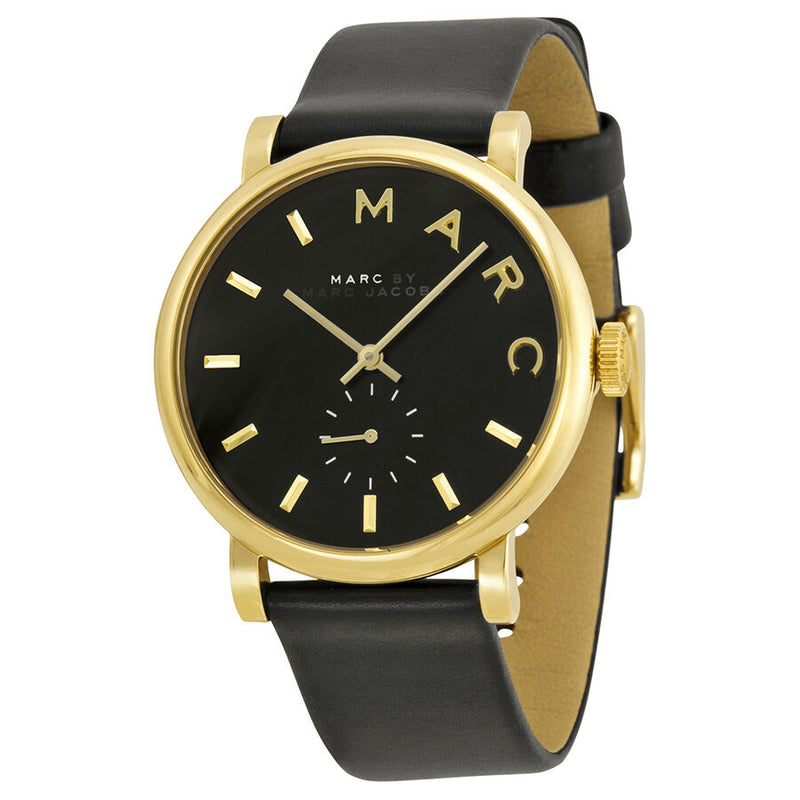 Marc by Marc Jacobs Baker Black Dial Leather Ladies Watch #MBM1269 - Watches of America