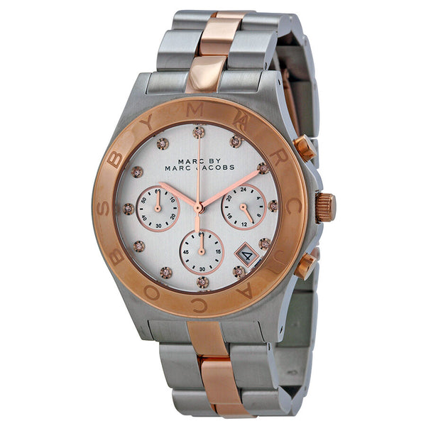 Marc by Marc Jacobs Chronograph Silver Dial Two-tone Ladies Watch MBM3178 - Watches of America