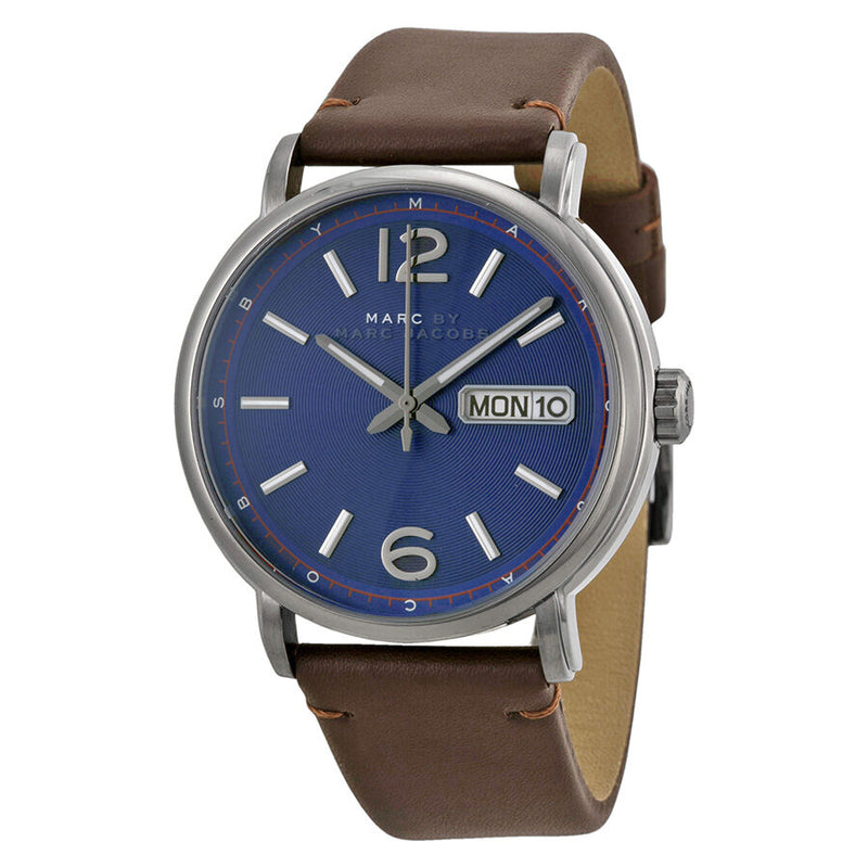 Marc by Marc Jacobs Fergus Blue Dial Brown Leather Men's Watch MBM5078 - Watches of America