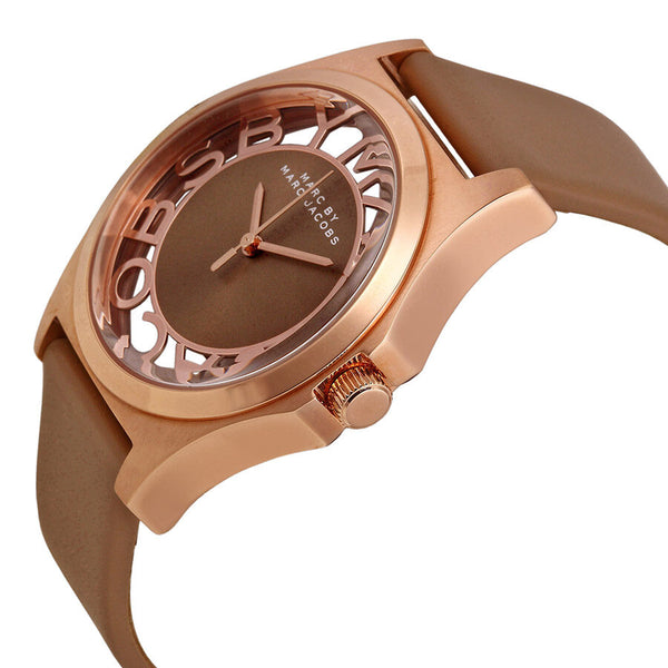 Marc by Marc Jacobs Henry Brown Cut-out Dial Rose Gold Ion-plated Ladies Watch MBM1245 - Watches of America #2