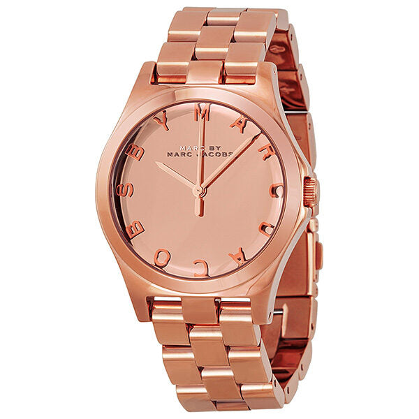 Marc by Marc Jacobs Henry Glossy Rose Gold-tone Ladies Watch MBM3212 - Watches of America
