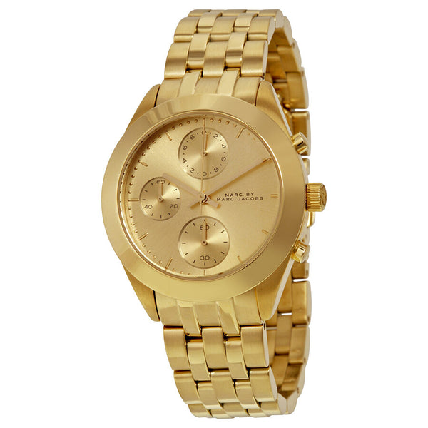 Marc by Marc Jacobs Peeker Chronograph Champagne Dial Gold-tone Ladies Watch MBM3393 - Watches of America