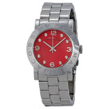 Marc By Marc Jacobs Red Dial Stainless Steel Ladies Amy Watch MBM3302 - Watches of America