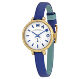 Marc by Marc Jacobs Sally White Dial Blue Leather Ladies Watch MBM1354 - Watches of America